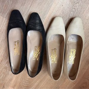 Two Pairs of Vintage Salvatore Farragamo Pumps
